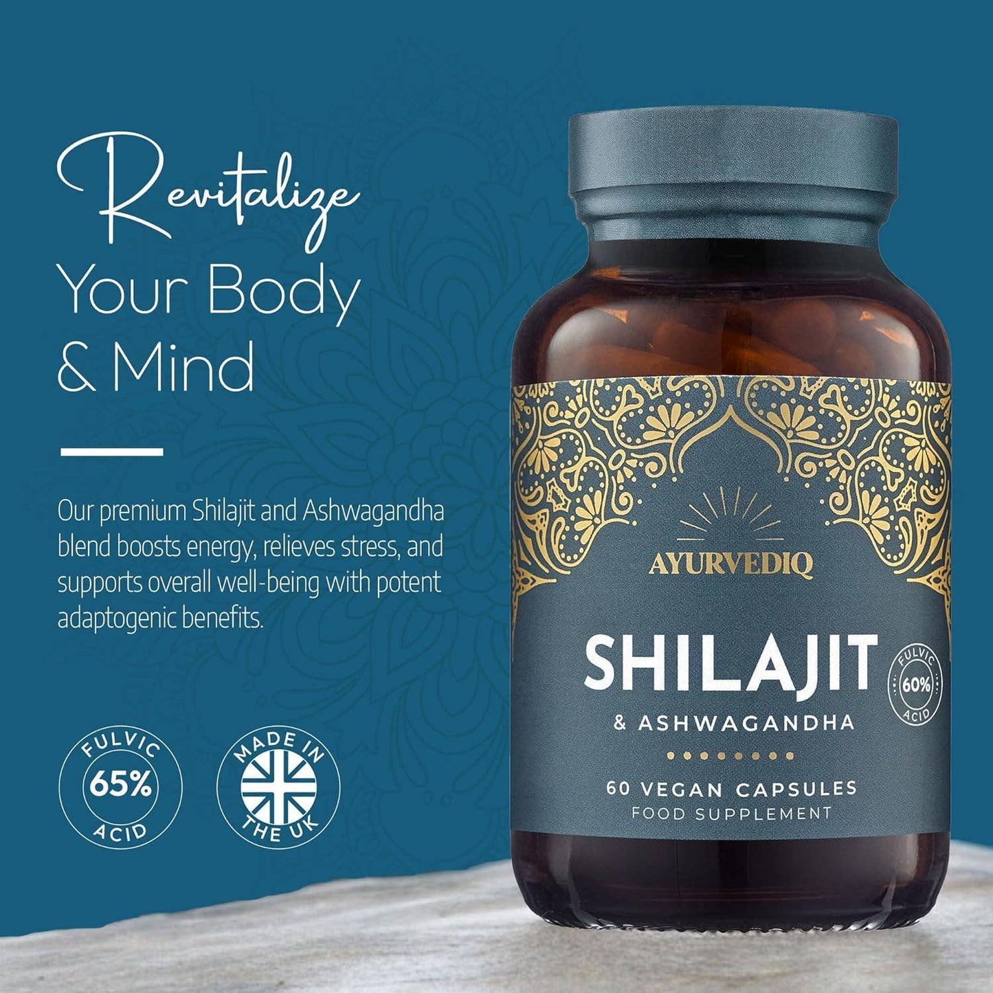 Shilajit and Ashwagandha | 60 Vegan Capsules