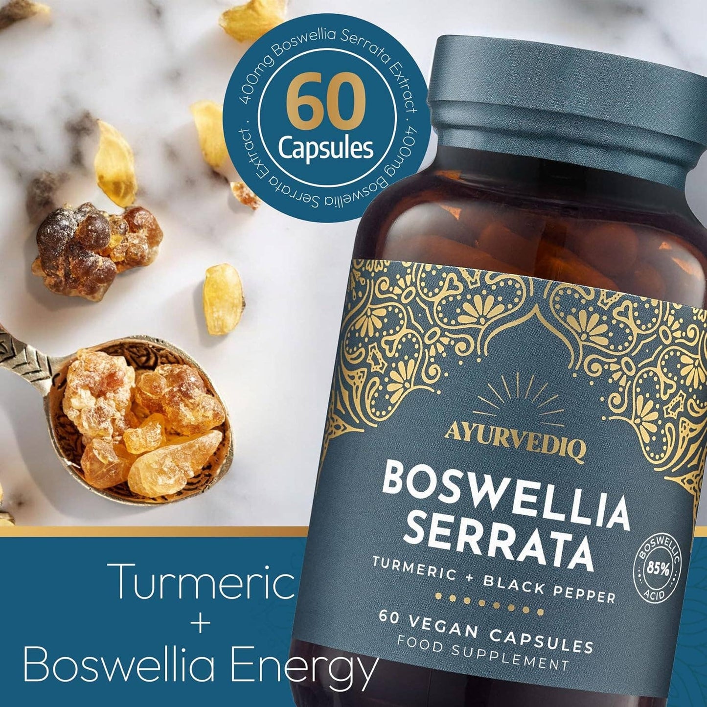Boswellia Serrata + Turmeric | 60 Vegan Capsules