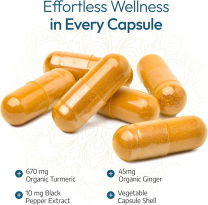 Organic Turmeric and Ginger | 120 Vegan Capsules