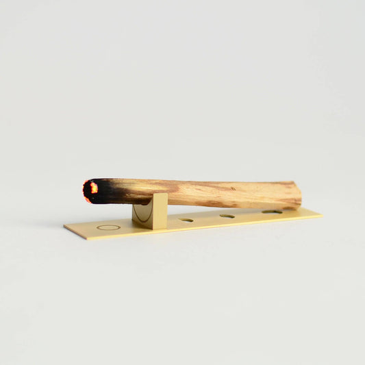 Brass Palo Santo & Incense Holder – Moon Phase Design