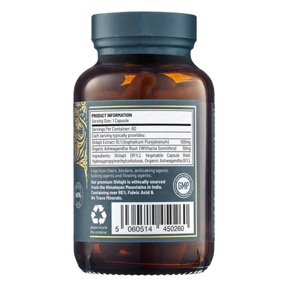 Shilajit and Ashwagandha | 60 Vegan Capsules