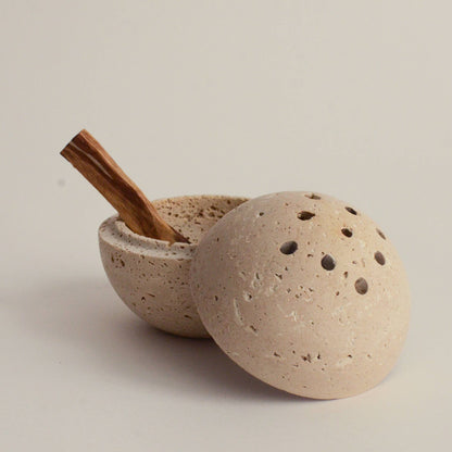 Travertine Sphere Incense & Smudging Burner