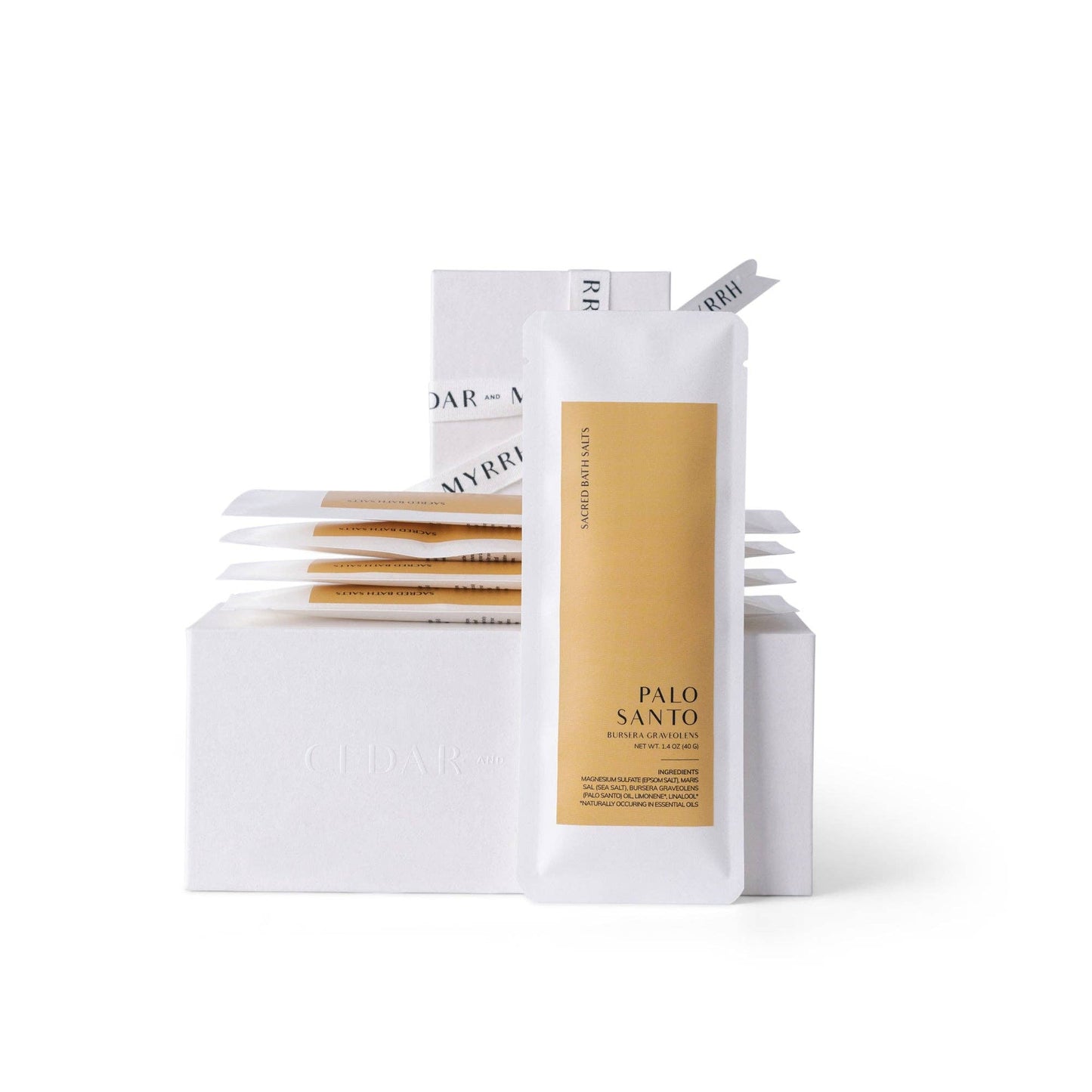 Palo Santo Bath Salt Gift Set – Epsom & Mediterranean Sea Salt Blend (40g x 5 Pouches)