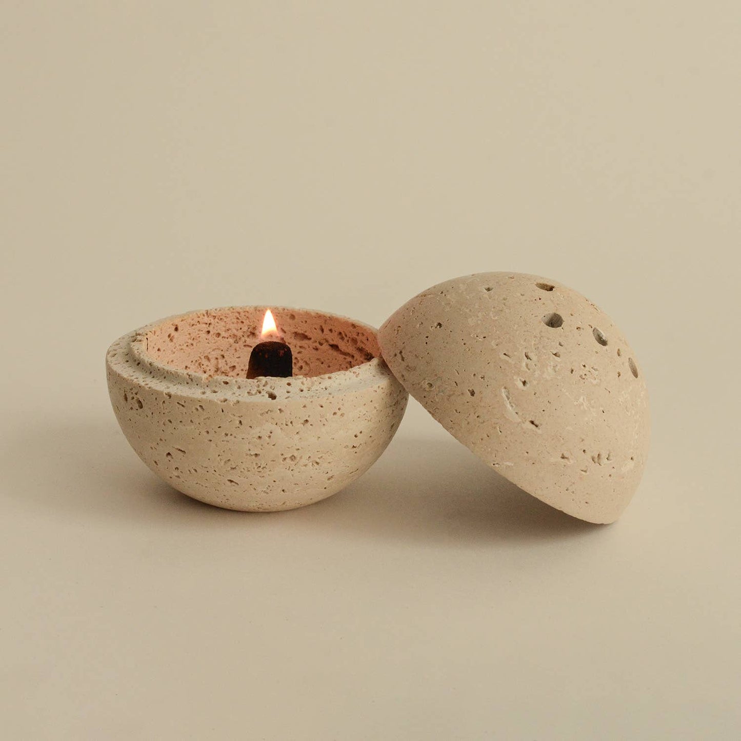 Travertine Sphere Incense & Smudging Burner