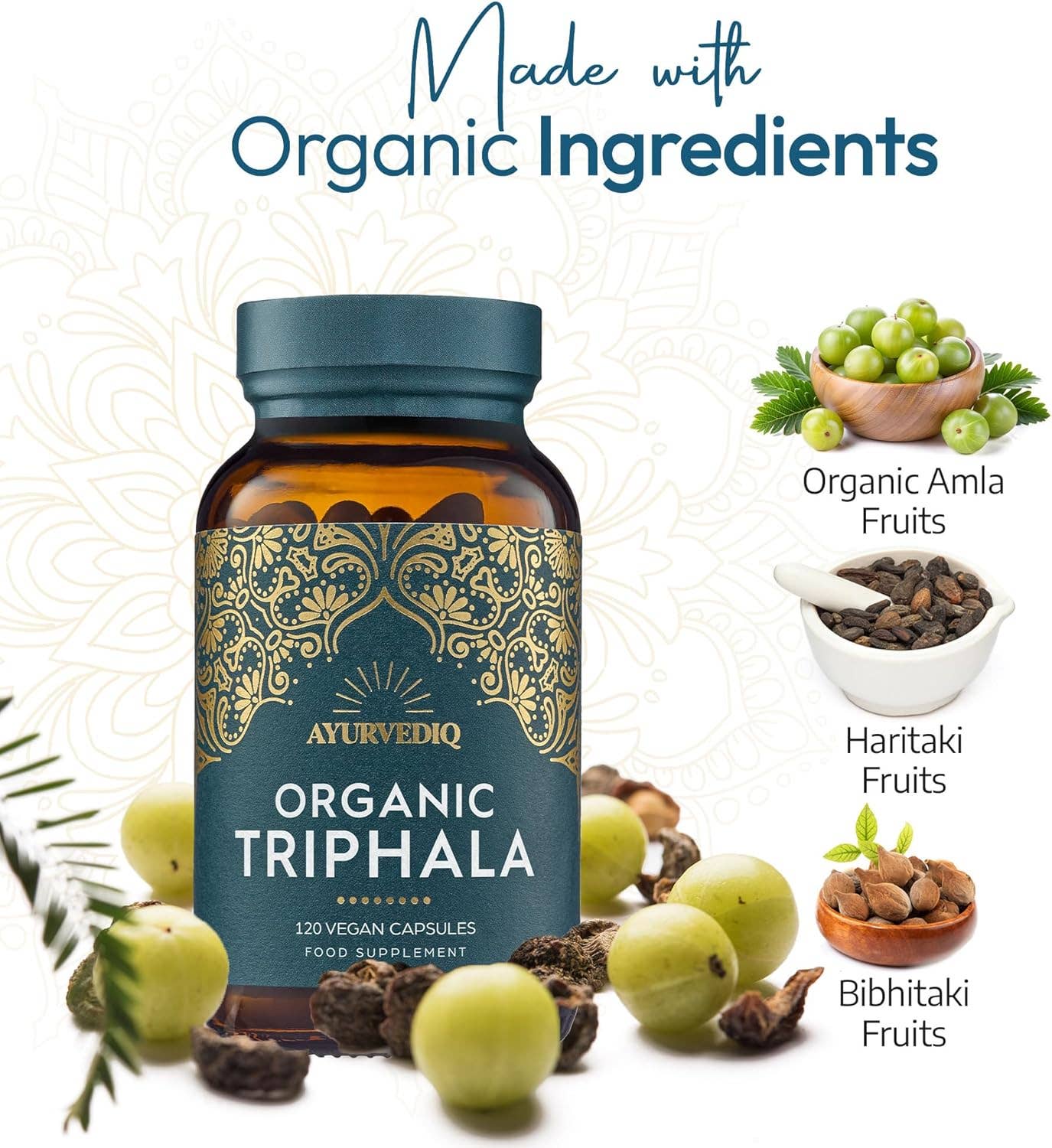 Organic Triphala | 120 Vegan Capsules