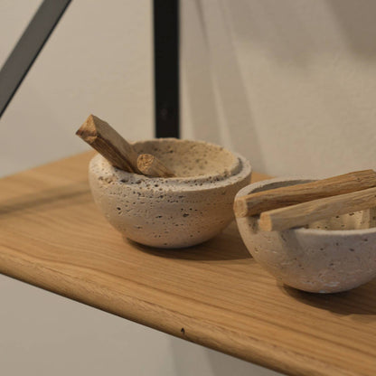 Travertine Sphere Incense & Smudging Burner