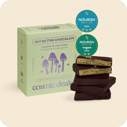 Box of 4 Nut Butter Chocolates - Pistachio & Lions Mane