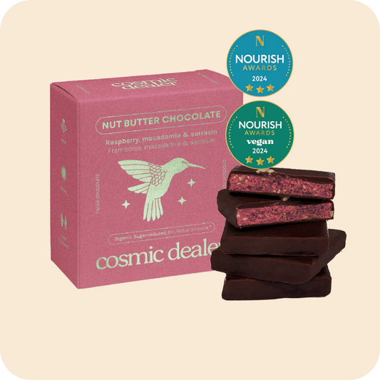Box of 4 nut butter chocolates Raspberry