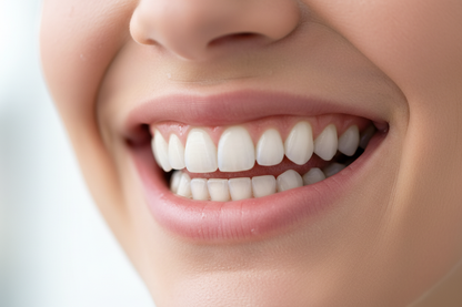 show perfect teeth suggesting fresh clean mouth and tongue